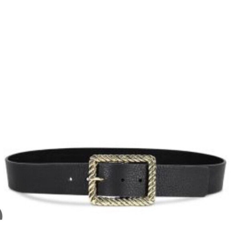 B-low The Belt sz L womens Black Gold Janelle Leather NWT New Boho Classic Retro